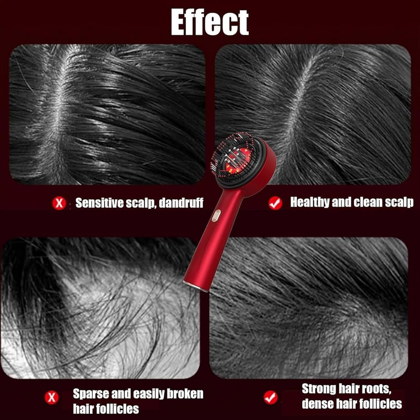 Smart 3-in-1 Electric Scalp Massager with Red Light – Waterproof, Cordless & Hair Growth Stimulating