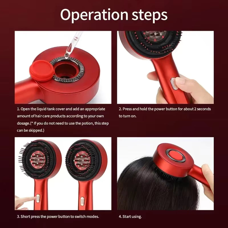 Smart 3-in-1 Electric Scalp Massager with Red Light – Waterproof, Cordless & Hair Growth Stimulating